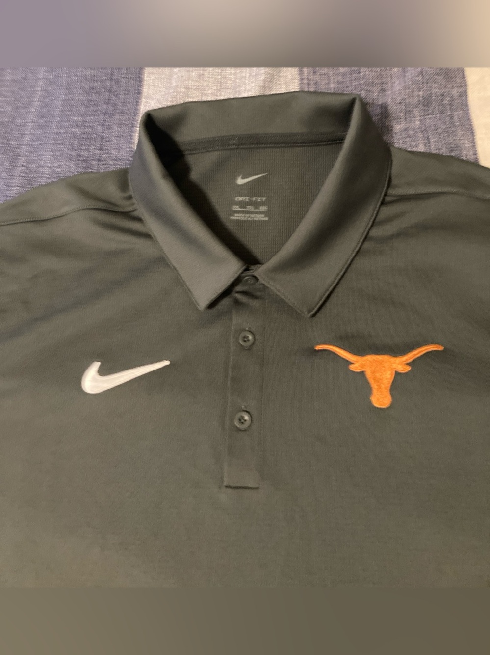 Nike Drifit Texas Longhorns Mens Performance Polo Shirt Sz 2XL Charcoal Grey